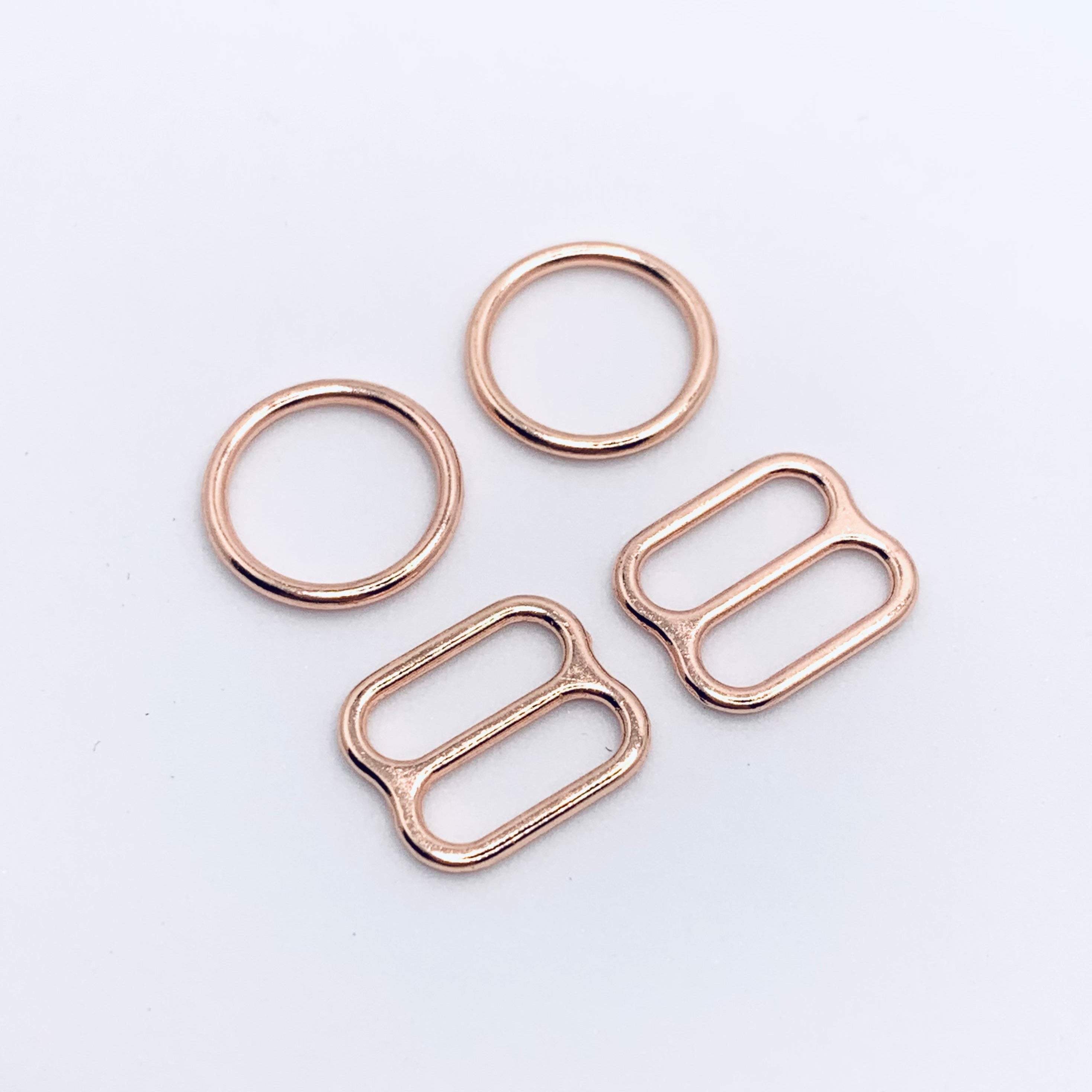 10mm SILVER Colour Bra Rings and Sliders 10mm, 3/8 Metal Alloy Rings Slider,  Perfect for Bra Making, Camisoles,1 Sets total 4 Pieces 