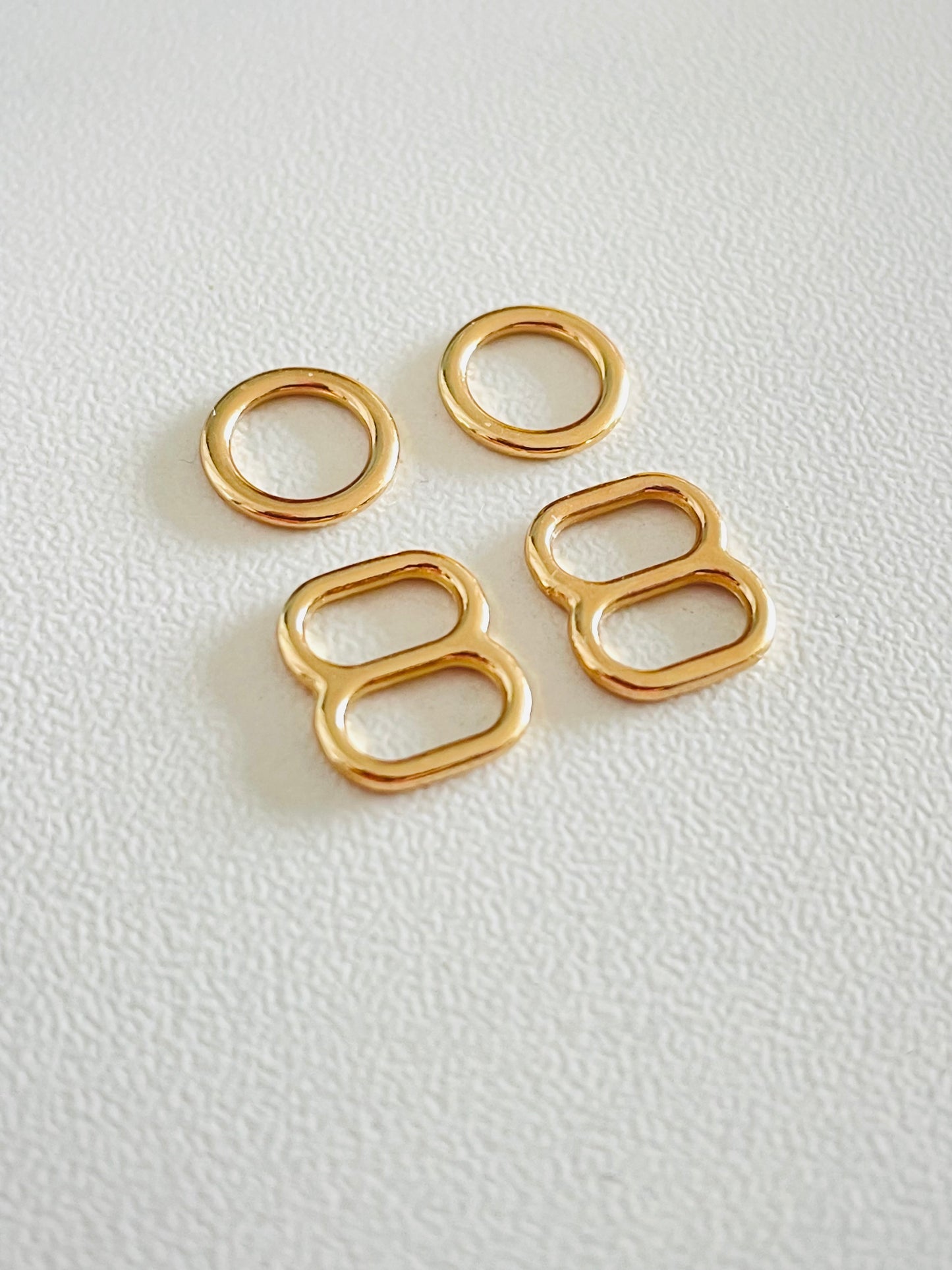 Set of 6mm Rings & Sliders for Bra Making | Gold | 4 pieces