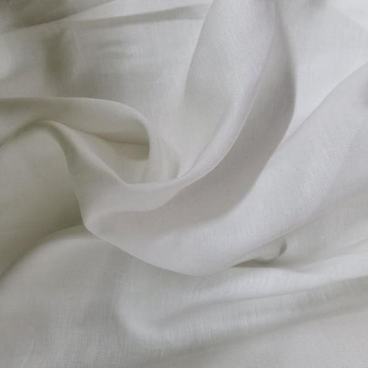 Midweight Linen Fabric in White | Price per half metre