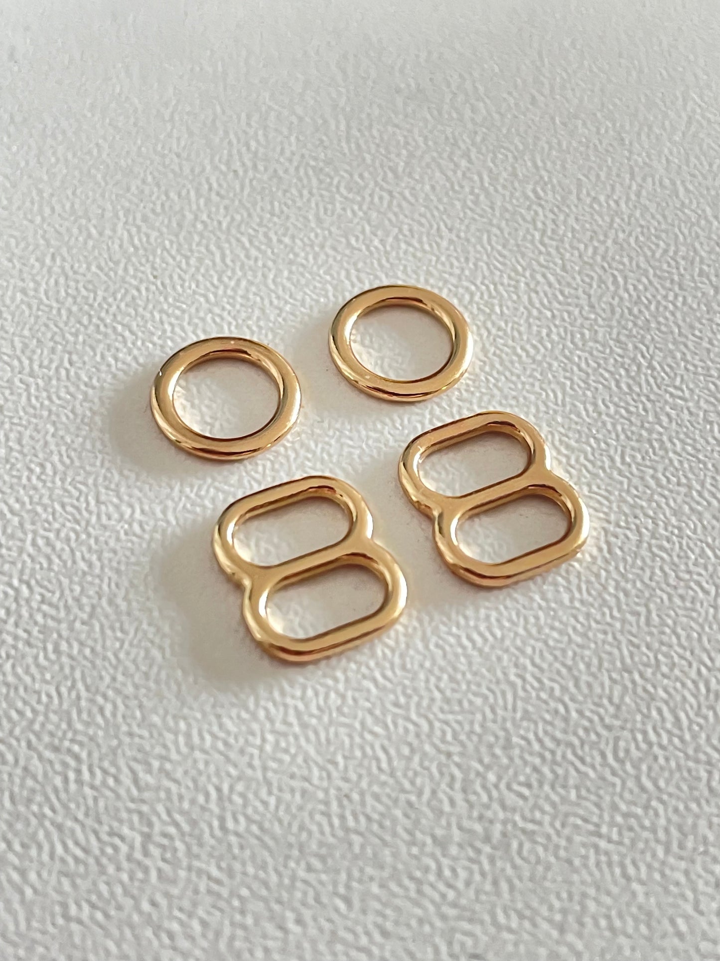 Set of 6mm Rings & Sliders for Bra Making | Gold | 4 pieces